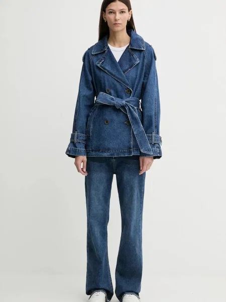 Dkny płaszcz jeansowy niebieski