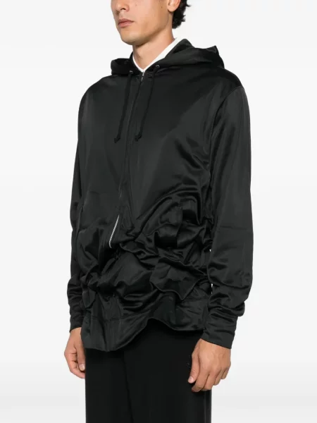 Hanorac cu glugă Comme Des Garcons Homme Plus cu volane negru
