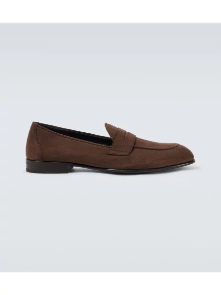 Pantofi loafer Brioni din piele maro