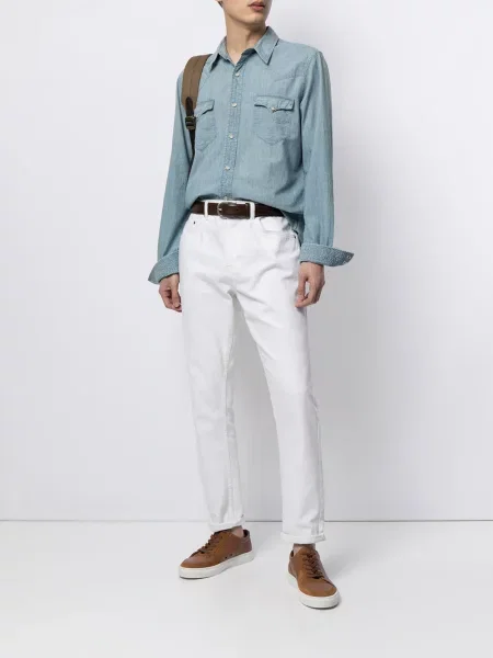 Klasikiniai apykaklė marškiniai Ralph Lauren Rrl mėlyna