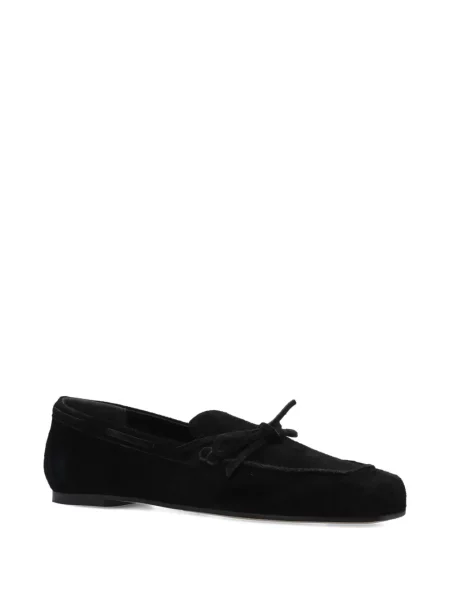 Pantofi loafer Aeyde cu funde din piele de căprioară negru