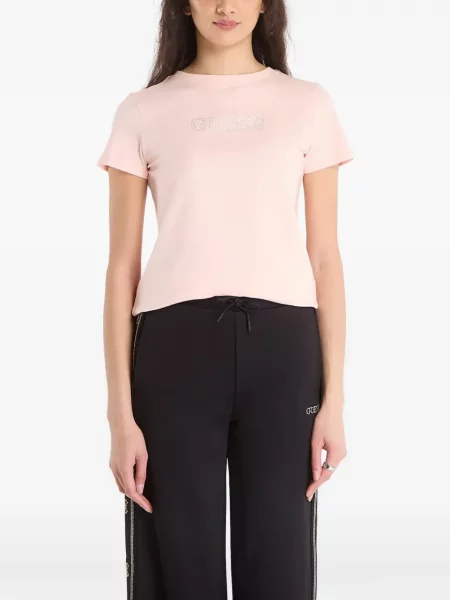 Stras tricou Guess roz