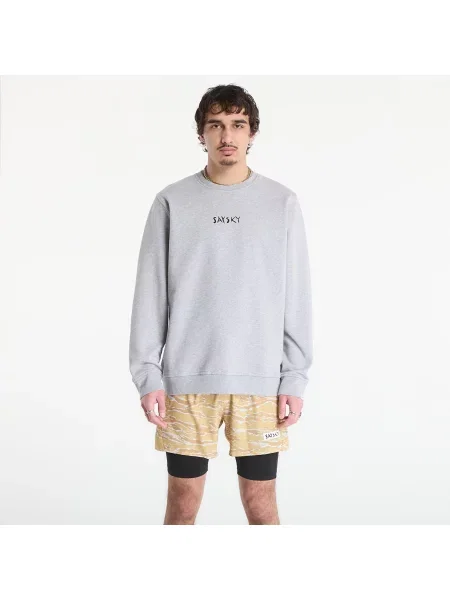 Суичър без качулка Saysky с тигров принт сиво