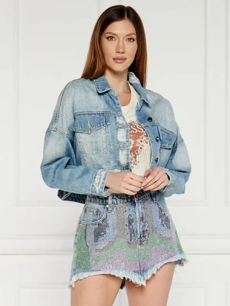 One Teaspoon De blugi geacă EAGLE | Cropped Fit albastru
