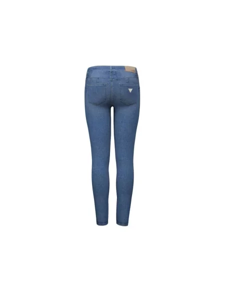 Skinny jeansy skinny Guess niebieskie