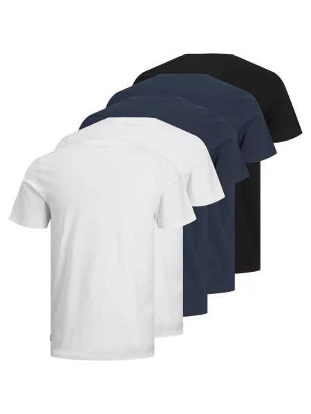 JACK & JONES Tričko čierna námornícka modrá biela