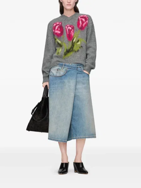 Fustă din denim Maison Margiela plic albastru