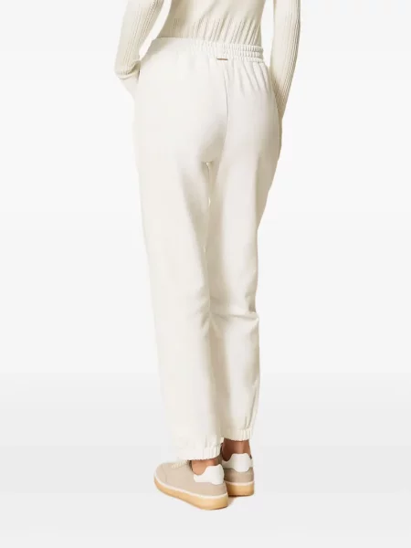 Pantaloni de jogging Twinset din fleece alb