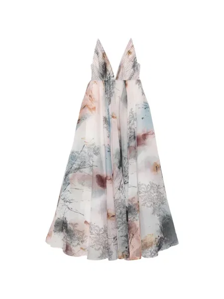 Rochie Aje cu imagine cu imprimeu abstract gri