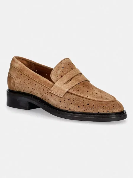 Billi Bi mocasini pentru femei din piele întoarsă Cuoio babysilk suede bej