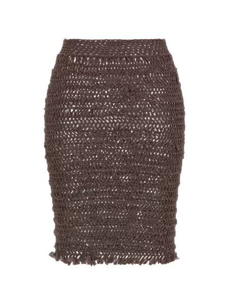 Spódnica tiulowa Allis Beachwear tiulowa brązowa