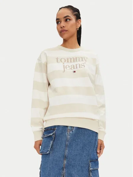 Tommy Jeans Bluză Ess Logo bej