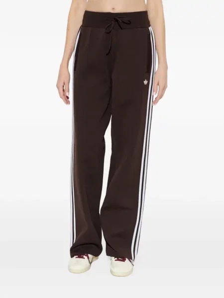 Pantaloni Adidas tricotate alergare cu dungi roșu
