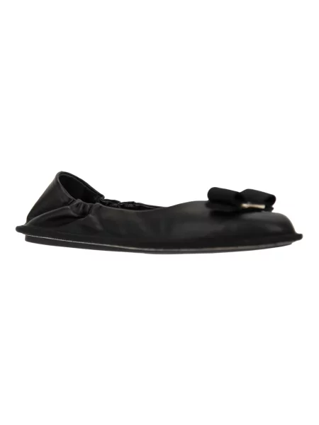 Balerinki Ferragamo skórzane czarne