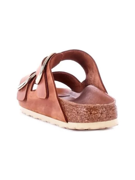 Pantofi Birkenstock din piele cu cataramă maro