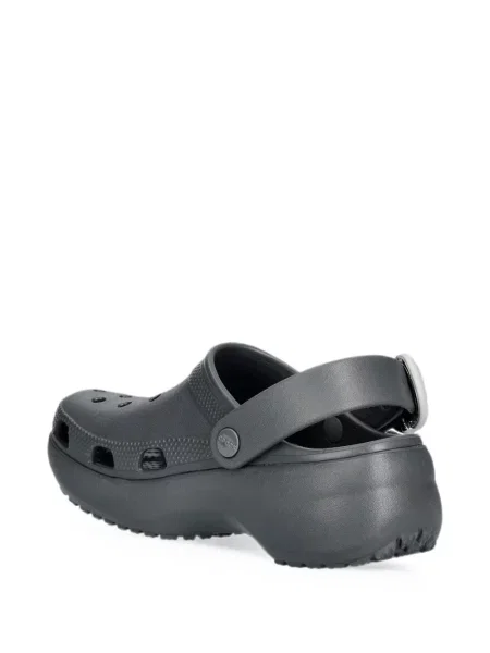 Papuci tip mules Crocs cu platformă cu cataramă gri