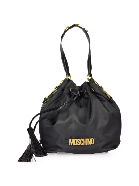 Geantă Moschino cu autograf negru