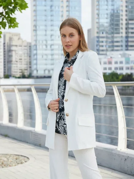 Лляний Піджак LadyLike білий