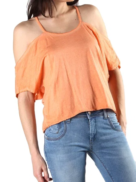 Top Sexy Woman z odkrytymi ramionami pomarańczowy