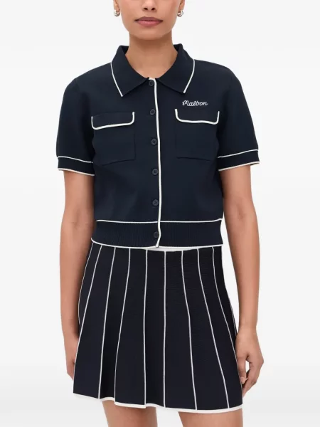 Golf scurt cardigan Malbon Golf albastru