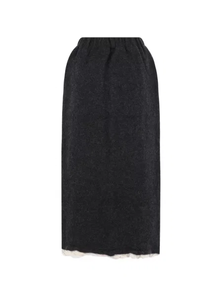 Fustă midi Pillings de lână cu volane gri