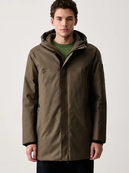 BOSS Green jachetă de iarnă pentru bărbați OW_Hexatech Parka verde