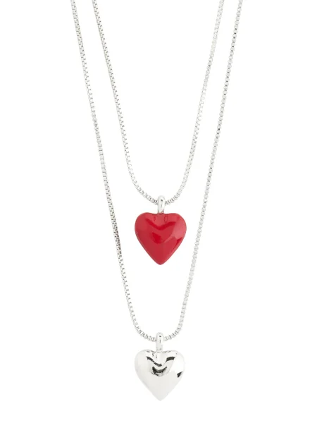 Pilgrim Verižica Maeve / srebrna rdeča