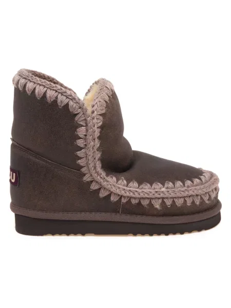 Buty do kostki Mou wełniane brązowe