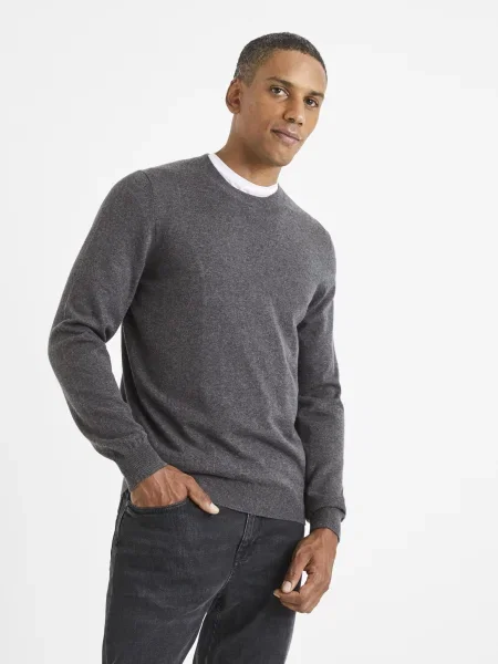 Пуловер Celio сиво