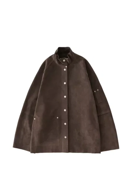 Велурено яке Studio Nicholson реглан ръкав кафяво