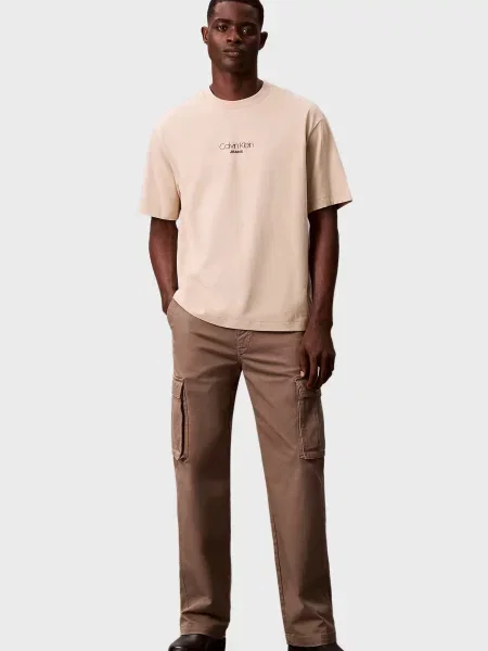 Графічний футболка Calvin Klein Jeans бежева