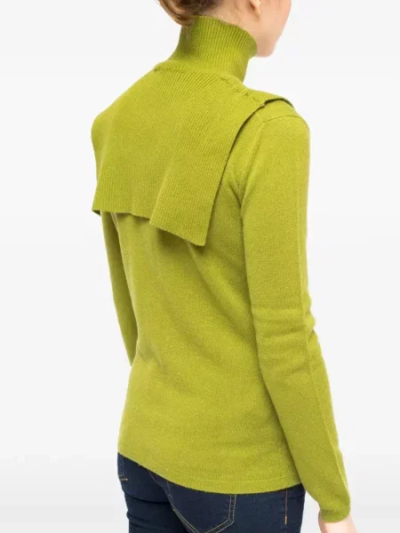 Fular La Rose tricotate cu jabot verde
