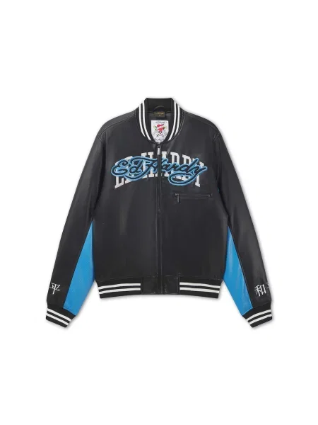Ed Hardy Geacă de primăvară-toamnă Panther azur / negru alb