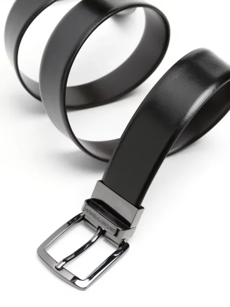 Iš natūralios odos diržas Emporio Armani juoda