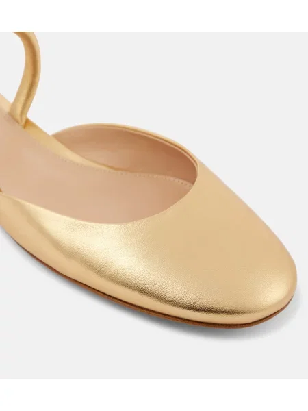 Balerini Gianvito Rossi din piele auriu
