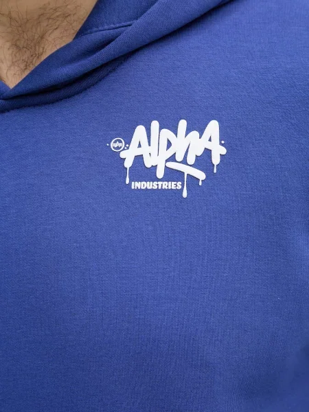 ALPHA INDUSTRIES Tréning póló kék / fehér lila