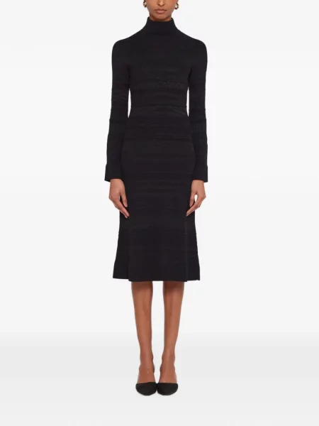 Rochie midi Laneus tricotate negru