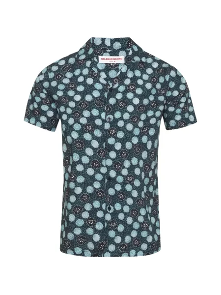 Cămașă Orlebar Brown cu model floral cu imagine verde