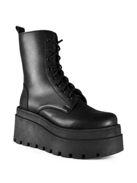 Botine Altercore cu șireturi cu platformă din dantelă negru