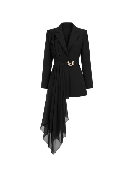 Sacou Monarh asimetric negru