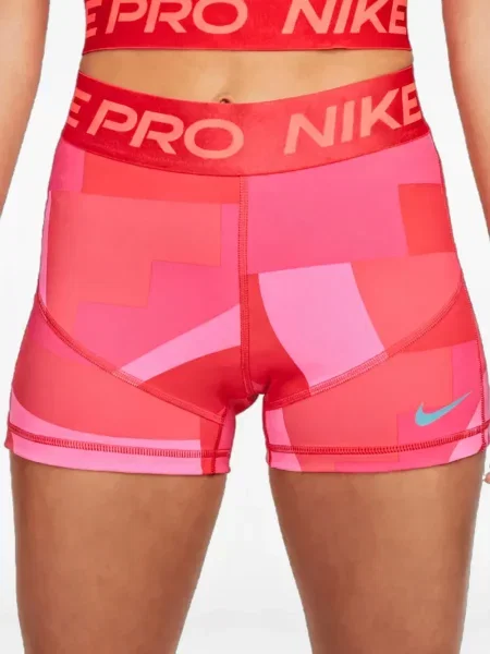 Pantaloni scurți Nike alergare cu talie înaltă în carouri albastru