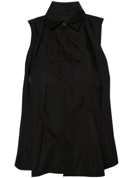 Koszula Sacai bez rękawów plisowana czarna