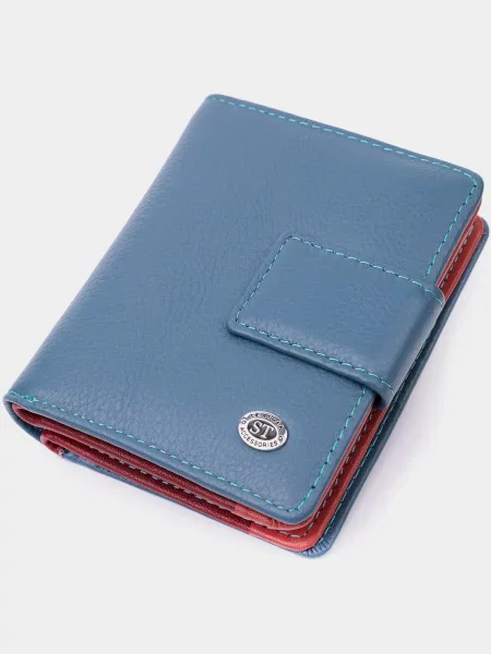 Кожаный кошелек St Leather Accessories бирюзовый