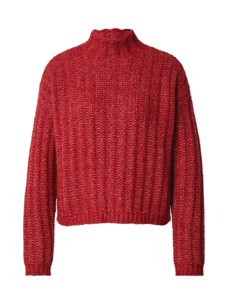 HUGO pulover din amestec de lână rosu călduros cu turtleneck roșu