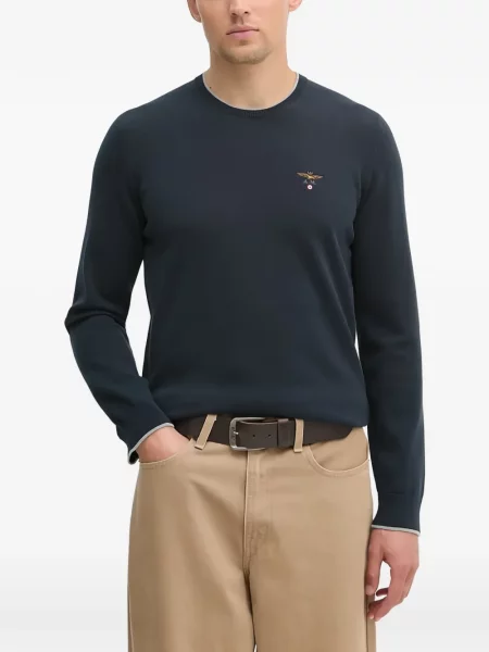 Pulover Aeronautica Militare cu autograf albastru