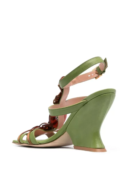 Sandale Alberta Ferretti cu pană verde
