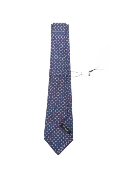 Cravată Kiton cu imprimeu geometric albastru