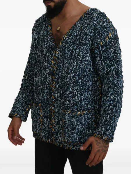 Pleteni chunky kardigan Dolce & Gabbana plava