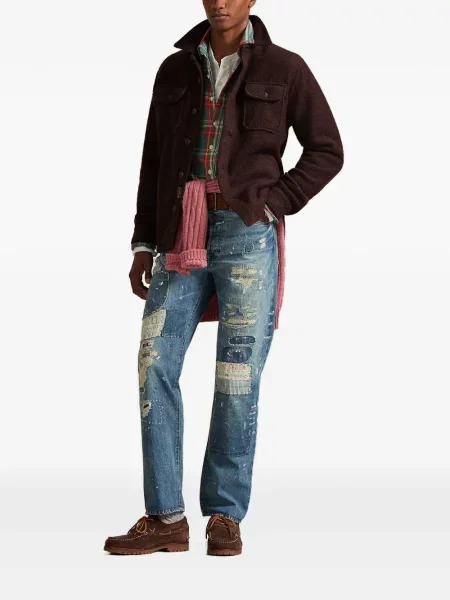 Пуловер Polo Ralph Lauren от филц кафяво