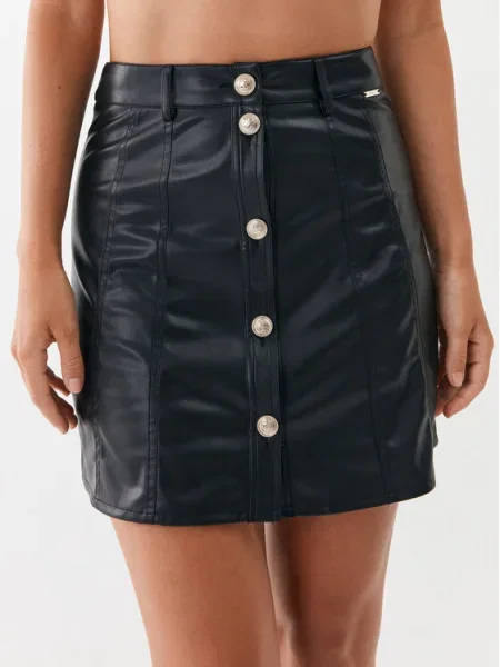Liu Jo Fustă din imitație de piele negru